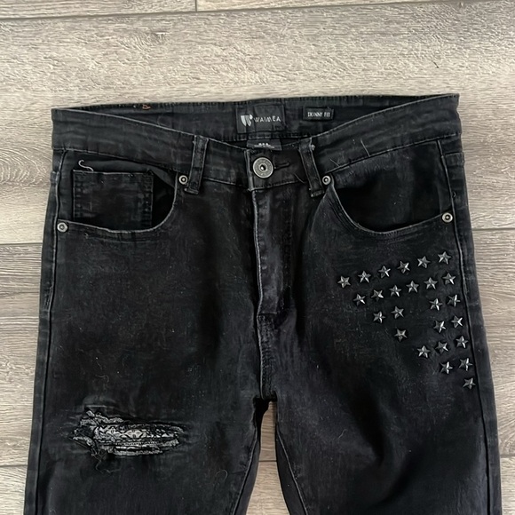 Waimea Black Wash Denim Skinny Stretch Fit Jeans 30 - Picture 4 of 8